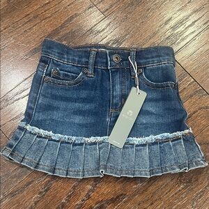Tractr Blue Denim Pleated Skirt